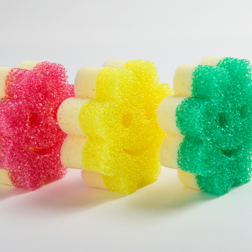 Scrub Mommy Power Flower zelená (1 ks)